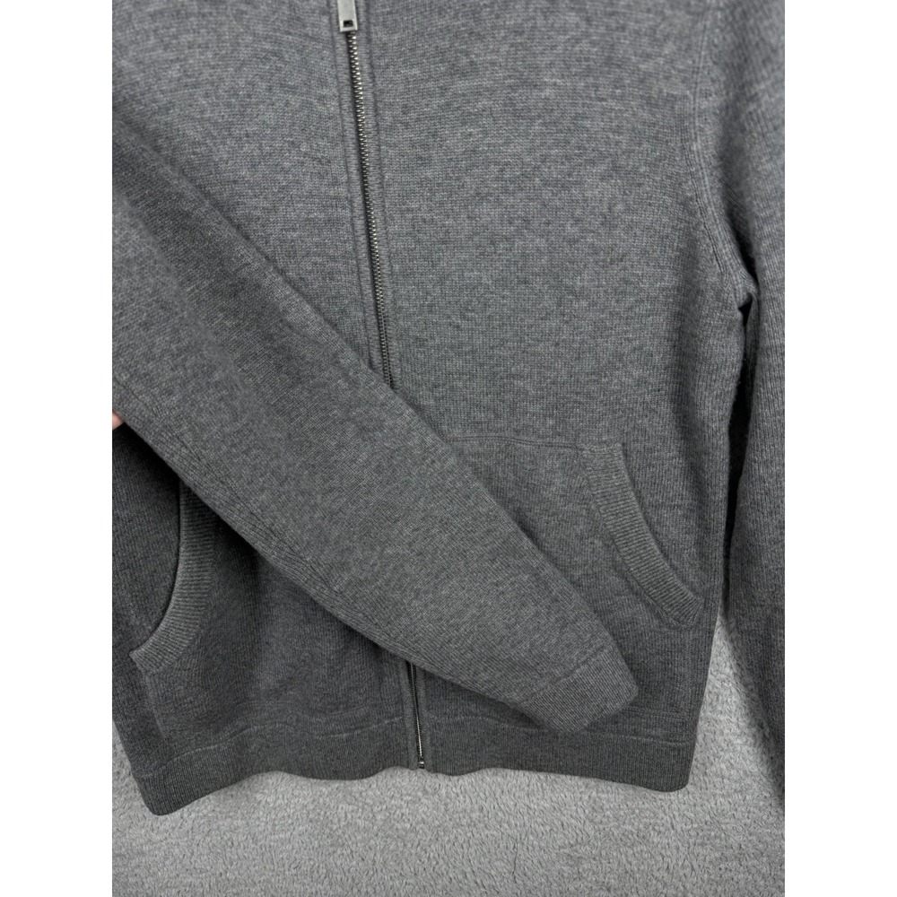 Theory Alcos Wool / Cashmere Men's Sz M Full Zip Hoodie Sweater in Gray - Picture 4 of 9